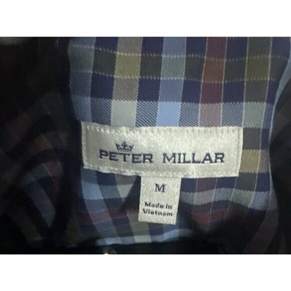 Peter Millar Med New Long Sleeve Dress Shirt Medium Multicolored Plaid - Picture 4 of 9